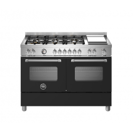 BERTAZZONI MAS126G2ENET Κουζίνα Ηλεκτική με Εστίες Αερίου και grill Teppanyaki 120cm Μαύρο